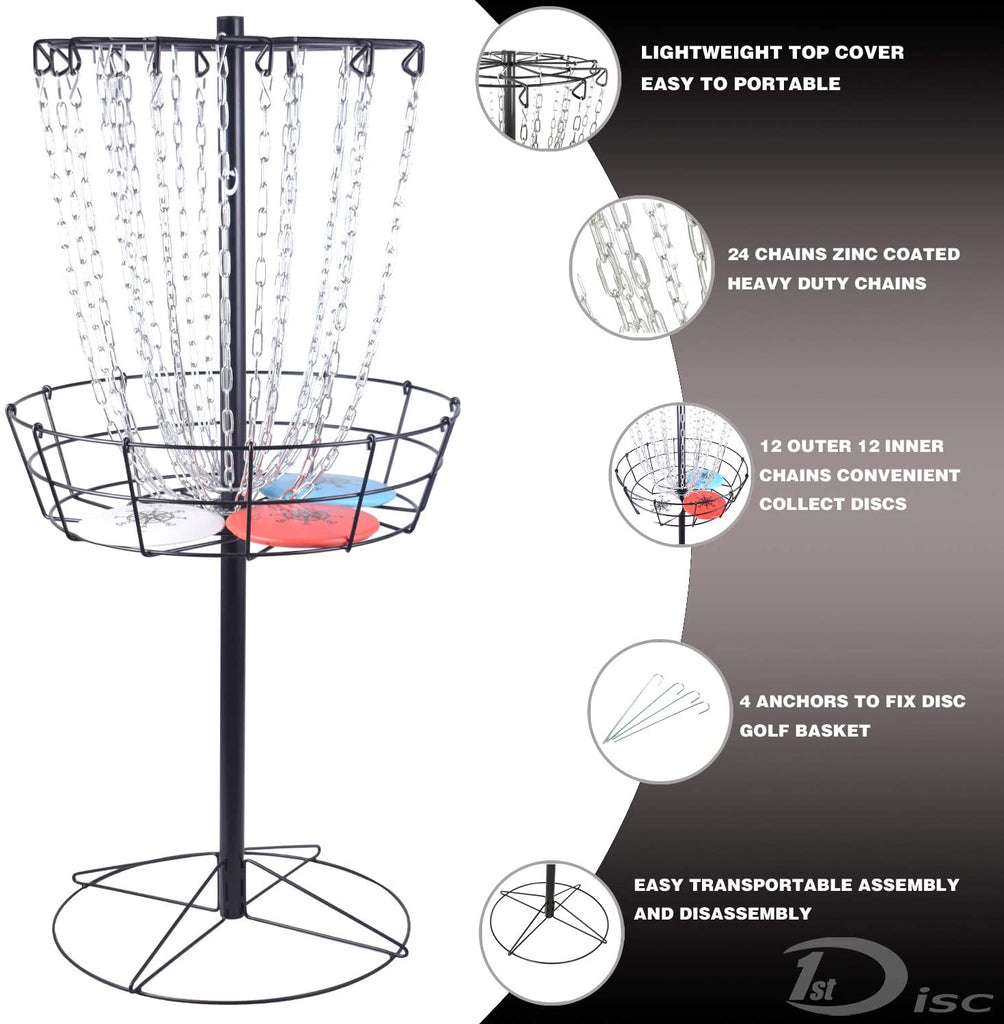 Disc Golf Basket Portable Metal Disc Golf Target Flying Disc Golf Practice Basket Indoor & Outdoor