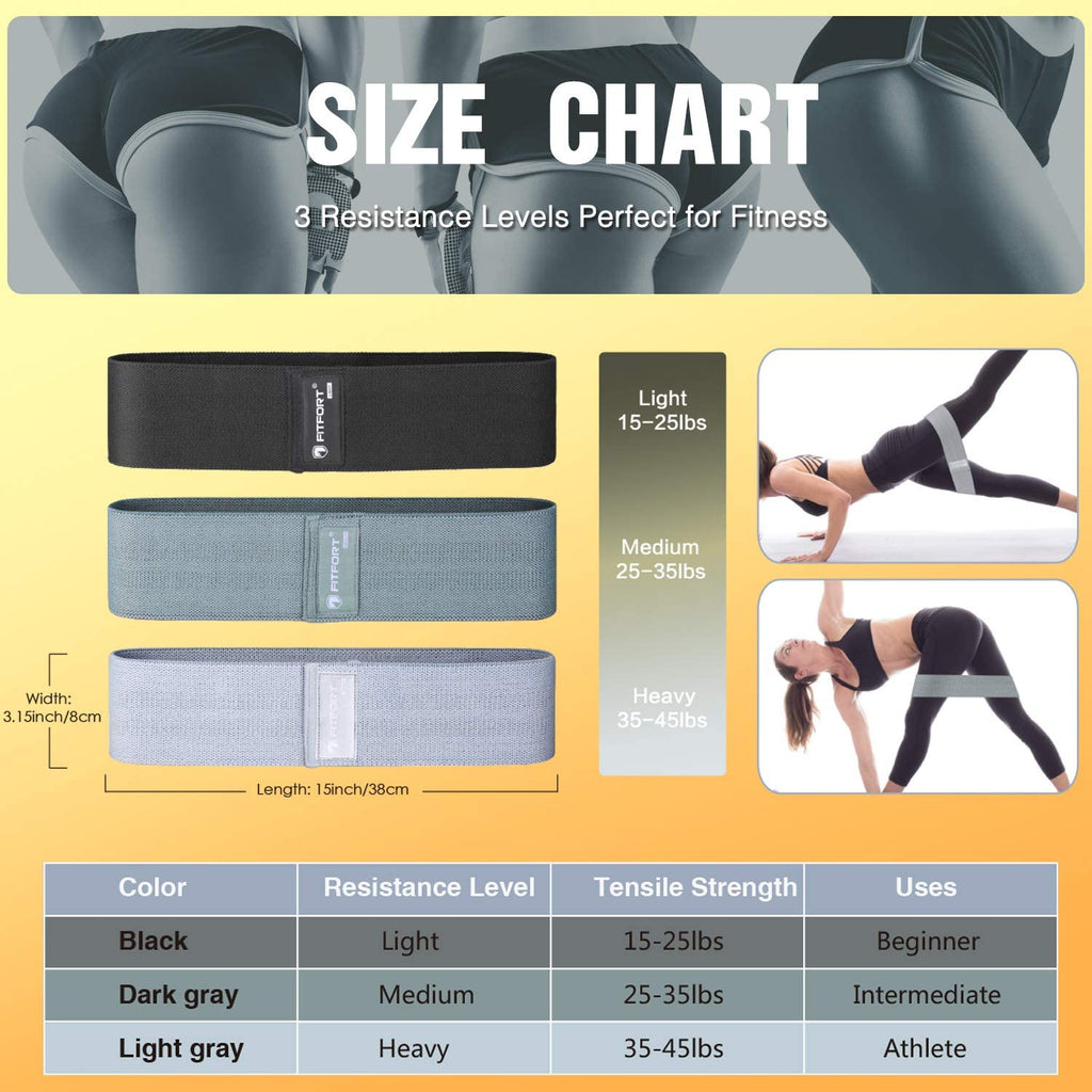 Resistance Bands for Legs and Butt Exercise Bands - Non Slip Elastic Booty Bands, 3 Levels Workout Bands Women Sports Fitness Band for Squat Glute Hip Training