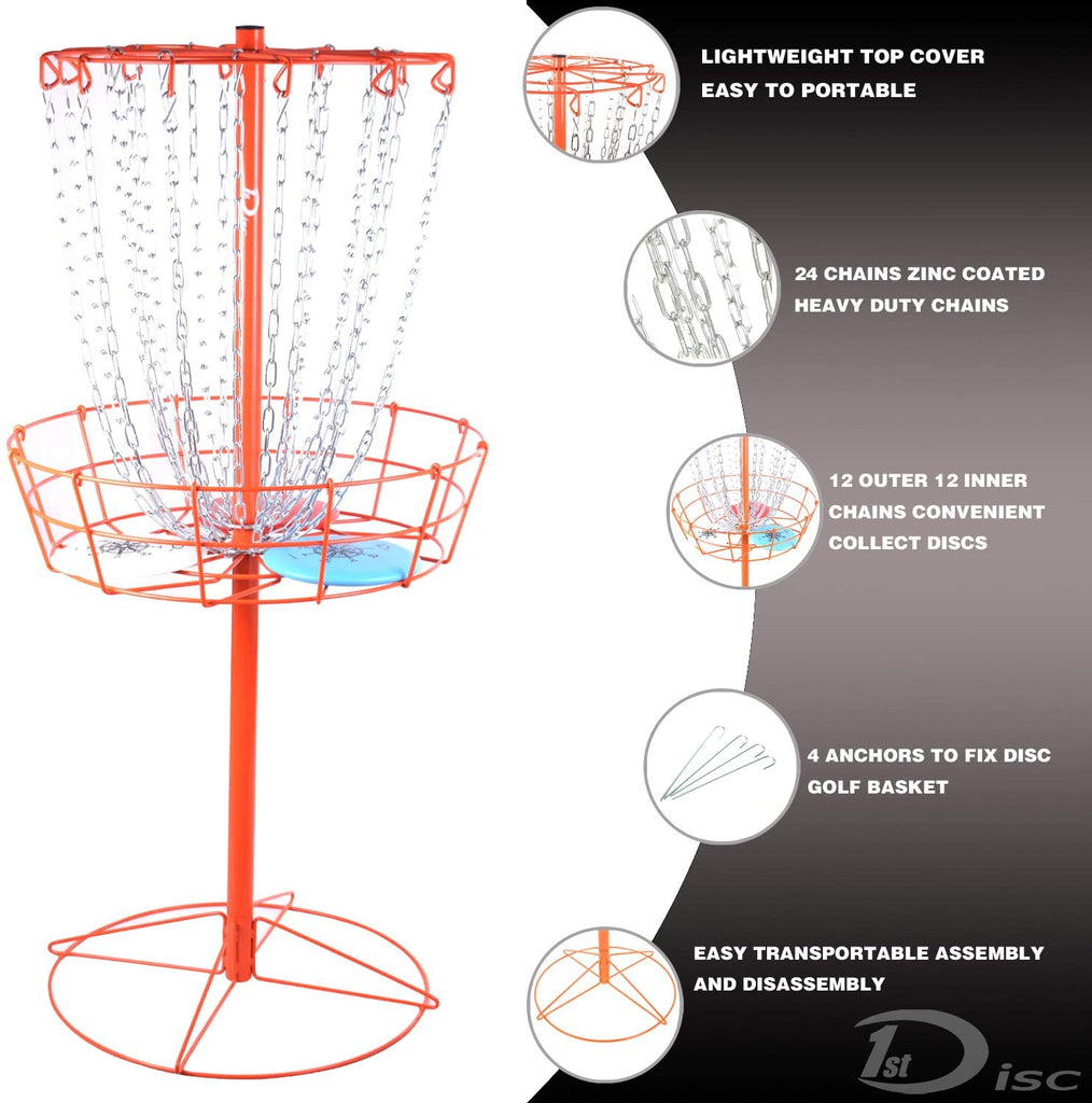 Disc Golf Basket Portable Metal Disc Golf Target Flying Disc Golf Practice Basket Indoor & Outdoor