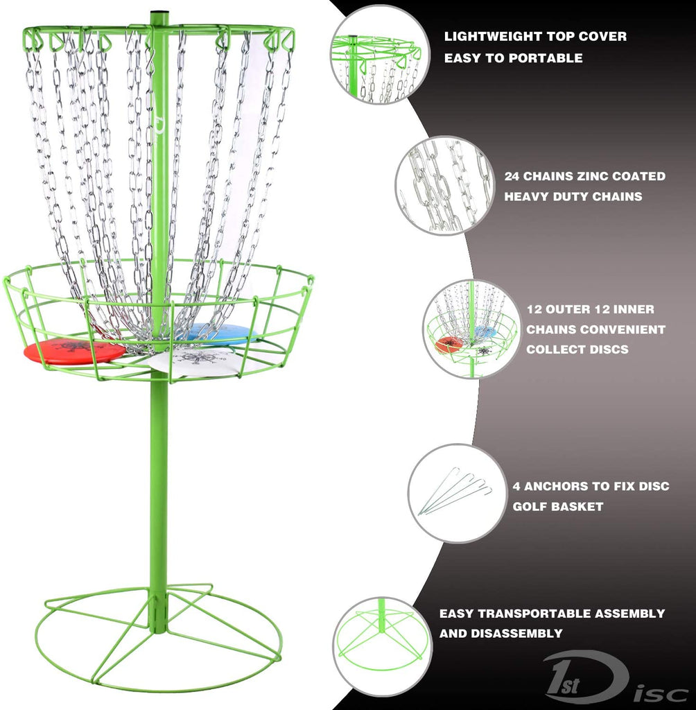 Disc Golf Basket Portable Metal Disc Golf Target Flying Disc Golf Practice Basket Indoor & Outdoor