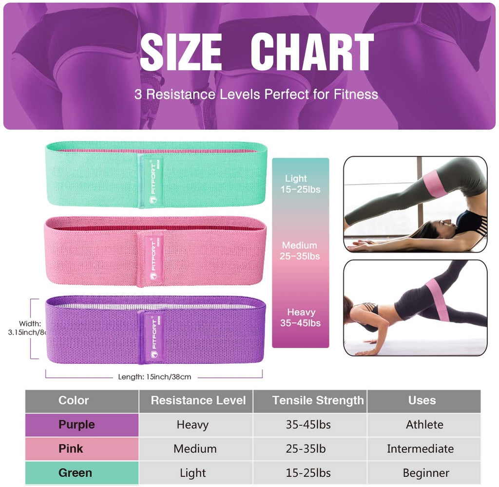 Resistance Bands for Legs and Butt Exercise Bands - Non Slip Elastic Booty Bands, 3 Levels Workout Bands Women Sports Fitness Band for Squat Glute Hip Training