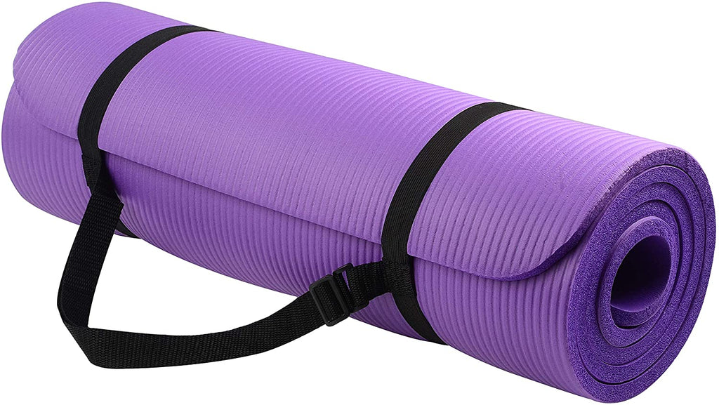 GoYoga All-Purpose 1/2-Inch Extra Thick High Density Anti-Tear Exercise Yoga Mat with Carrying Strap